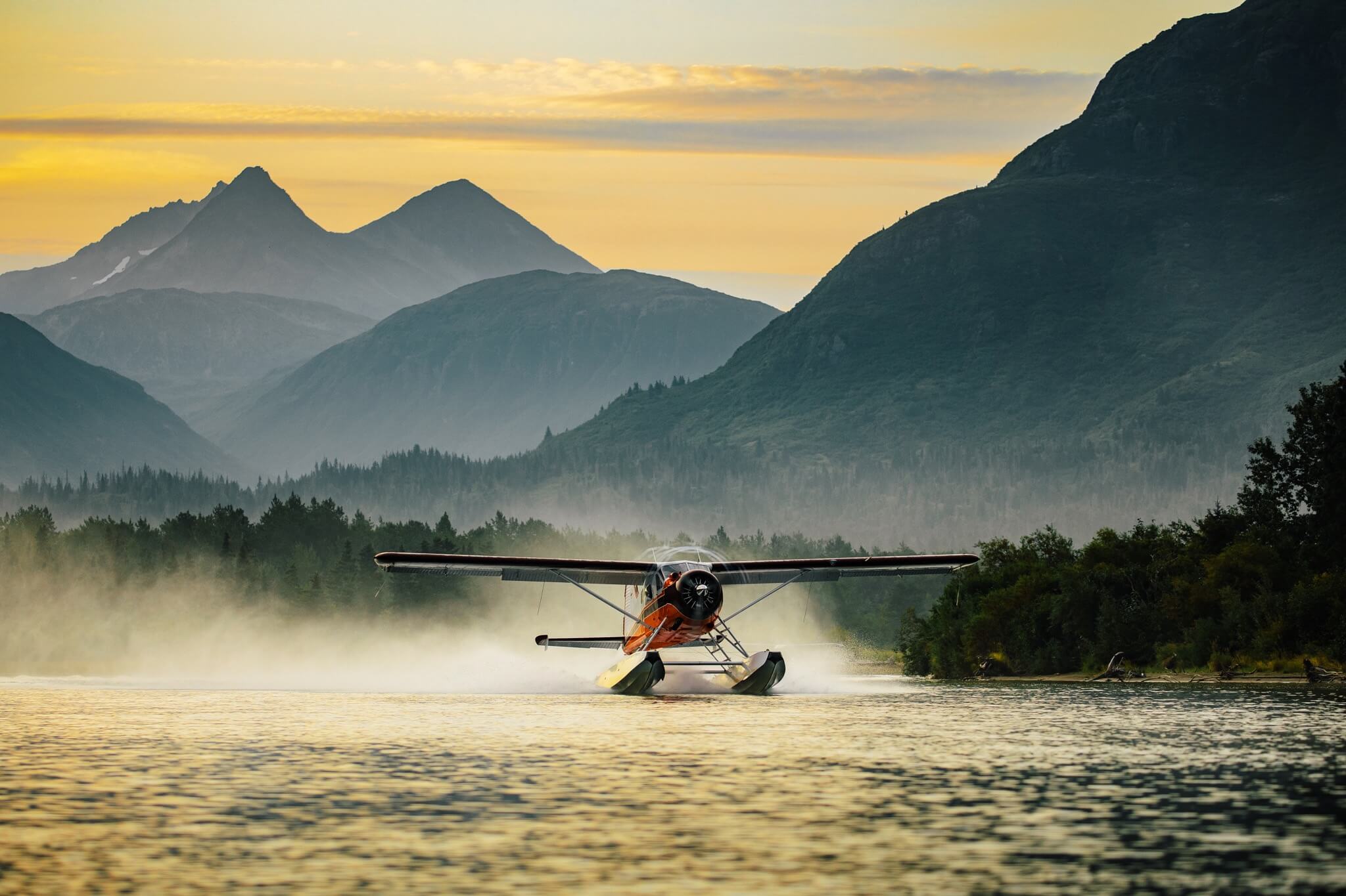 DeHavilland Beaver float plane on an Alaskan lake
